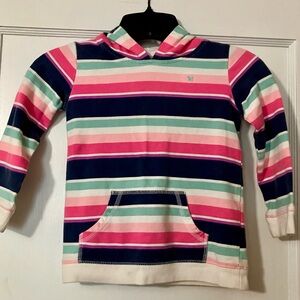 Carter's Striped Hooded Sweatshirt in Navy, Pink & Mint
